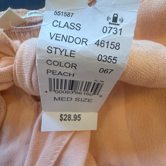 La Hearts Pacsun peach Camisole with Tie Front Peplum nwt medium babydoll peplum - Picture 8 of 8